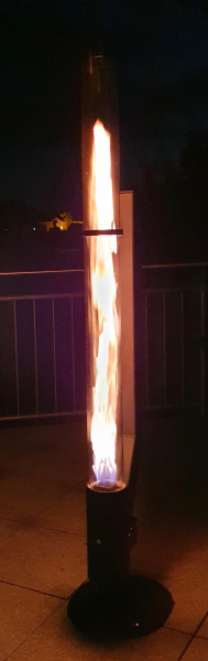 Glaszylinder Feuersäule